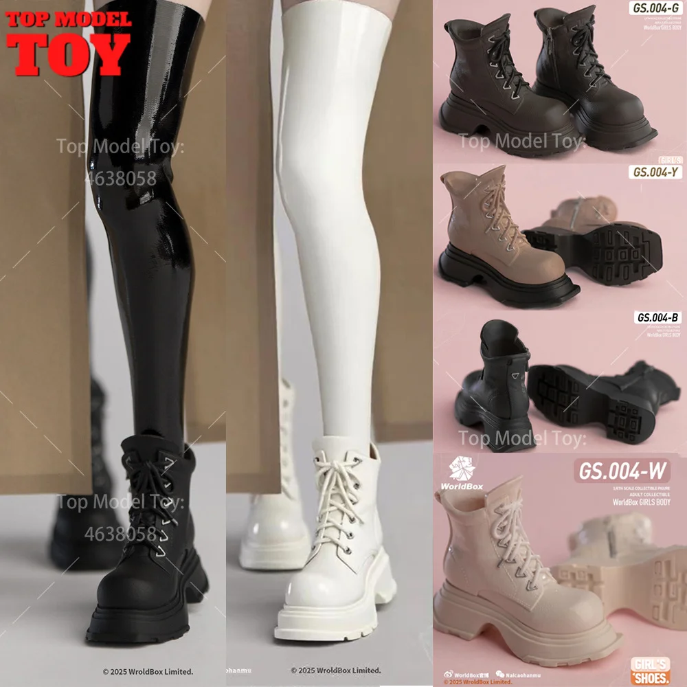 Worldbox gs004 1/6 botas de sola grossa meias brilhantes roupas acessório modelo caber 12 ''feminino soldado figura ação corpo bonecas