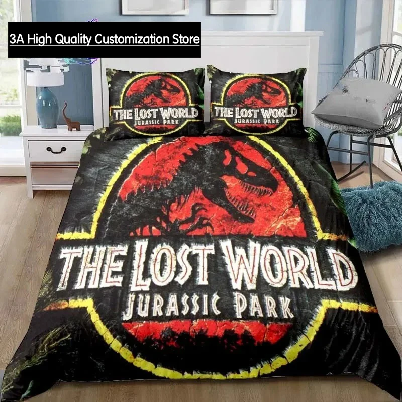 ديناصور الحديقة الجوراسية ثلاثية الأبعاد طباعة طقم سرير واحد التوأم كامل الملكة الملك الحجم طقم سرير الكبار بنين غرفة نوم الفراش هدية #6