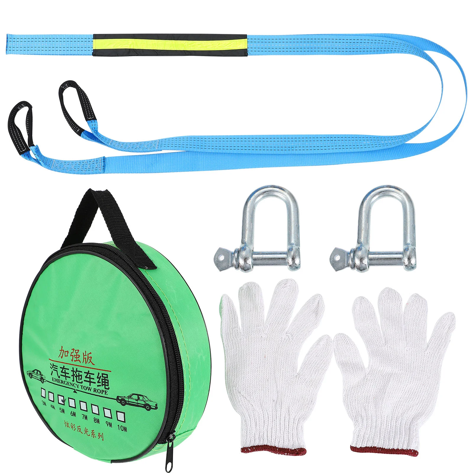 

1Set Durable Car Trailer Rope Tow Strap 5 Meters Polyester Tow Rope Thickened Widened -Shaped Hooks Secure Towing Cable
