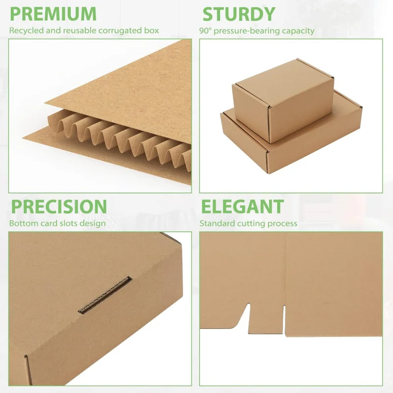 9x6x2 Boxes Set of 20, Brown Corrugated Cardboard Literature Mailer Box Packaging, Mailing, Business