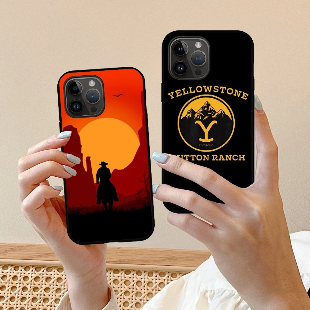 Funda de teléfono de serie de TV Yellowstones para iPhone, 15, 14, 13, 12, 11, X, XR, XS, XS Max, 8, 7 Plus, Mini Pro Max, funda de teléfono negra suave