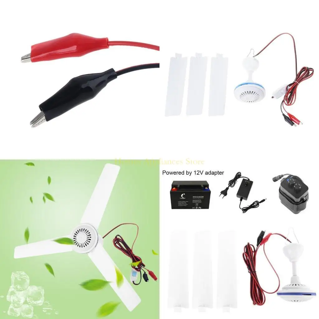 

D0AB HASTERNEAR FAN 3 LISE HELIVER FAN для на открытом воздухе шашлык 12 В 24 В вешалка для вееры на открытом воздухе для