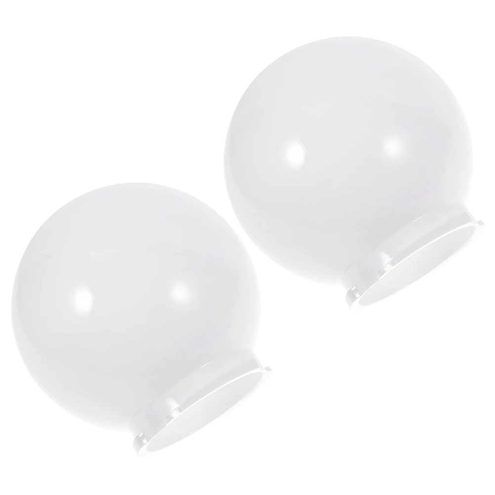 

2Pcs Globe Lampshade Acrylic Light Cover for Wall Post Street Patio Fan Dust Proof Durable Outdoor Solar Lighting