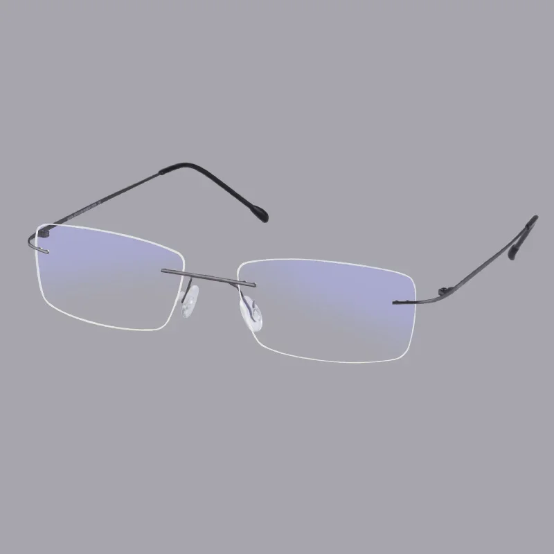 SHINU  Brand Titanium Glasses Rimless Frame Men Prescription Glasses Myopia Diopter Near And Far Multifocal Mr 8 Resin Lenses