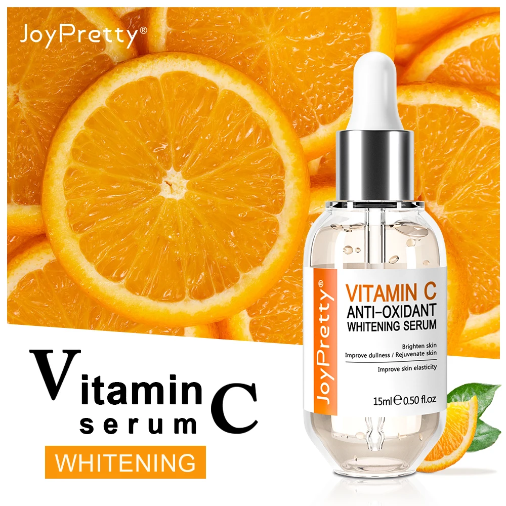 Vitamin C Serum For Face Hyaluronic Acid Lighten Black Spots Anti-oxidation Wrinkle Remove Shrink Pore Skin Care JoyPretty