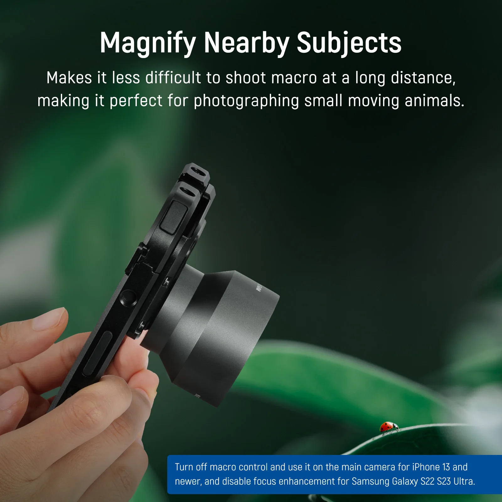 NEEWER HD Obiettivo macro da 105 mm solo per piastra posteriore con filettatura da 17 mm per iPhone Samsung Custodia per gabbia per telefono Xiaomi con adattatore per obiettivo da 17 mm