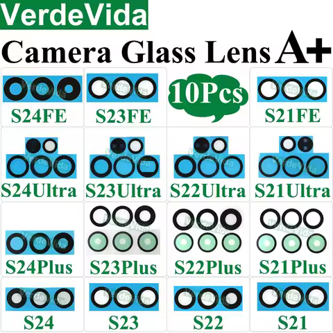 10set Back Camera Glass for Samsung Galaxy S24 S22 S21 Ultra S23 Plus S23Fe S22Ultra S24Ultra Rear Camera Lens Sticker Adhesive