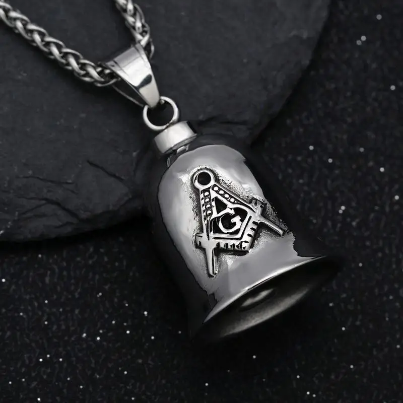 Punk Vintage Motorcycle Bell Pendant Necklace Men\'s Personalizeds Biker Rock Party Exorcist Jewelry Riding Bell