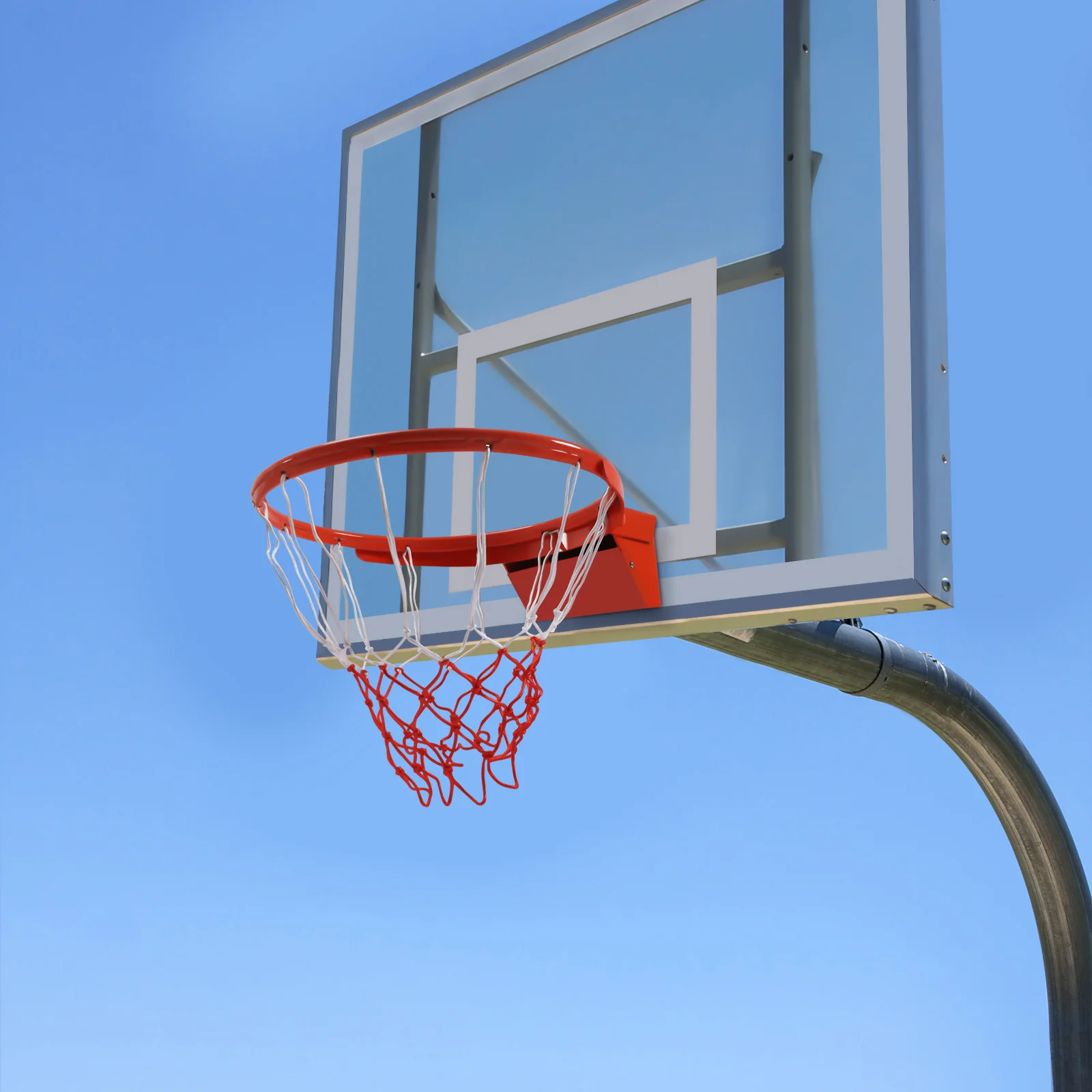 Basketball Rim, Heavy Duty Breakaway Wall Mounted Basketball Rim, 18 inch Three-Spring Flex Standard Rim with Nylon Net
