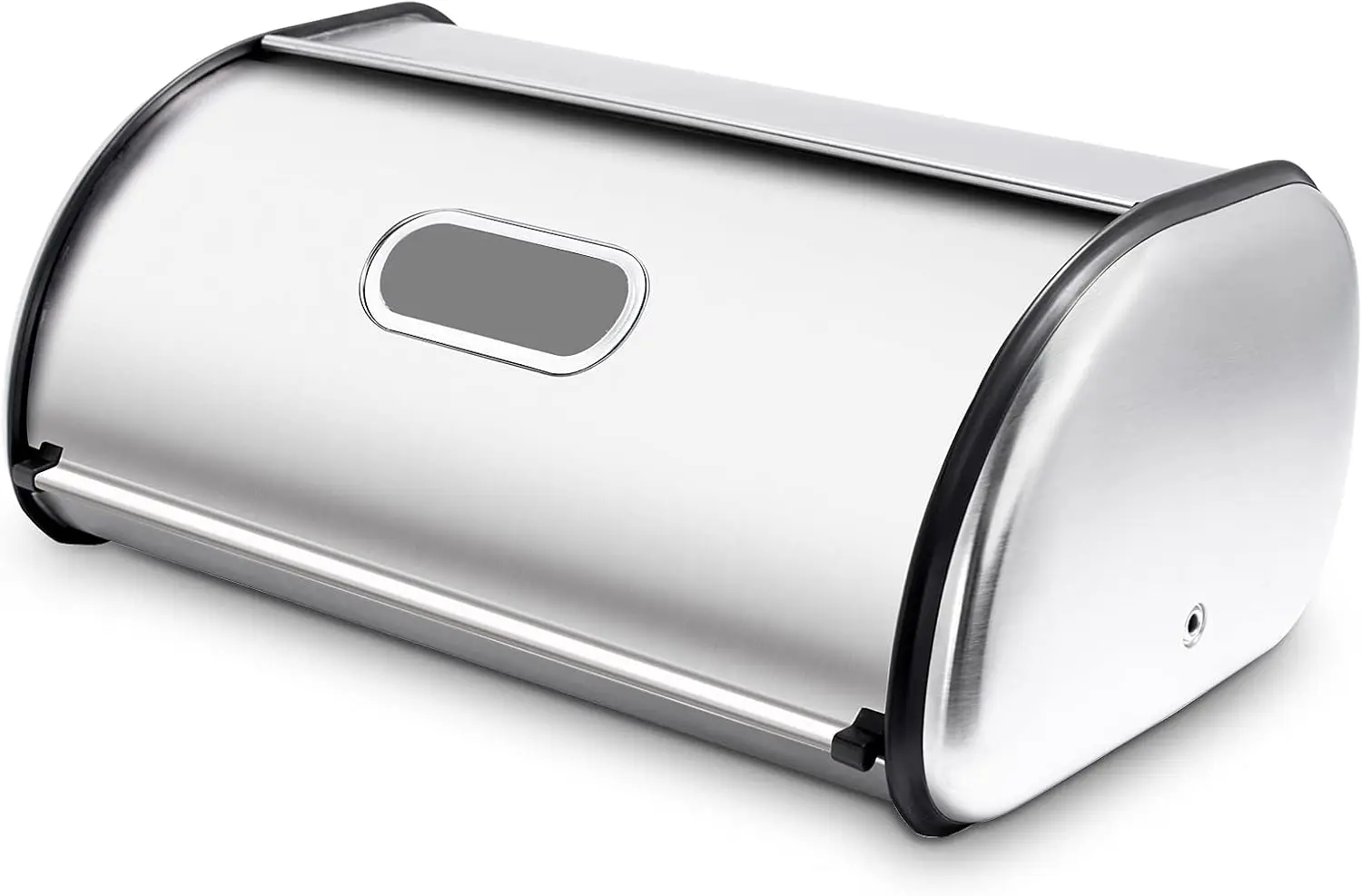 

Stainless Steel Bread Storage Box with Roll-Up Lid, Large Capacity Kitchen Countertop Container for Bread and Pastries
