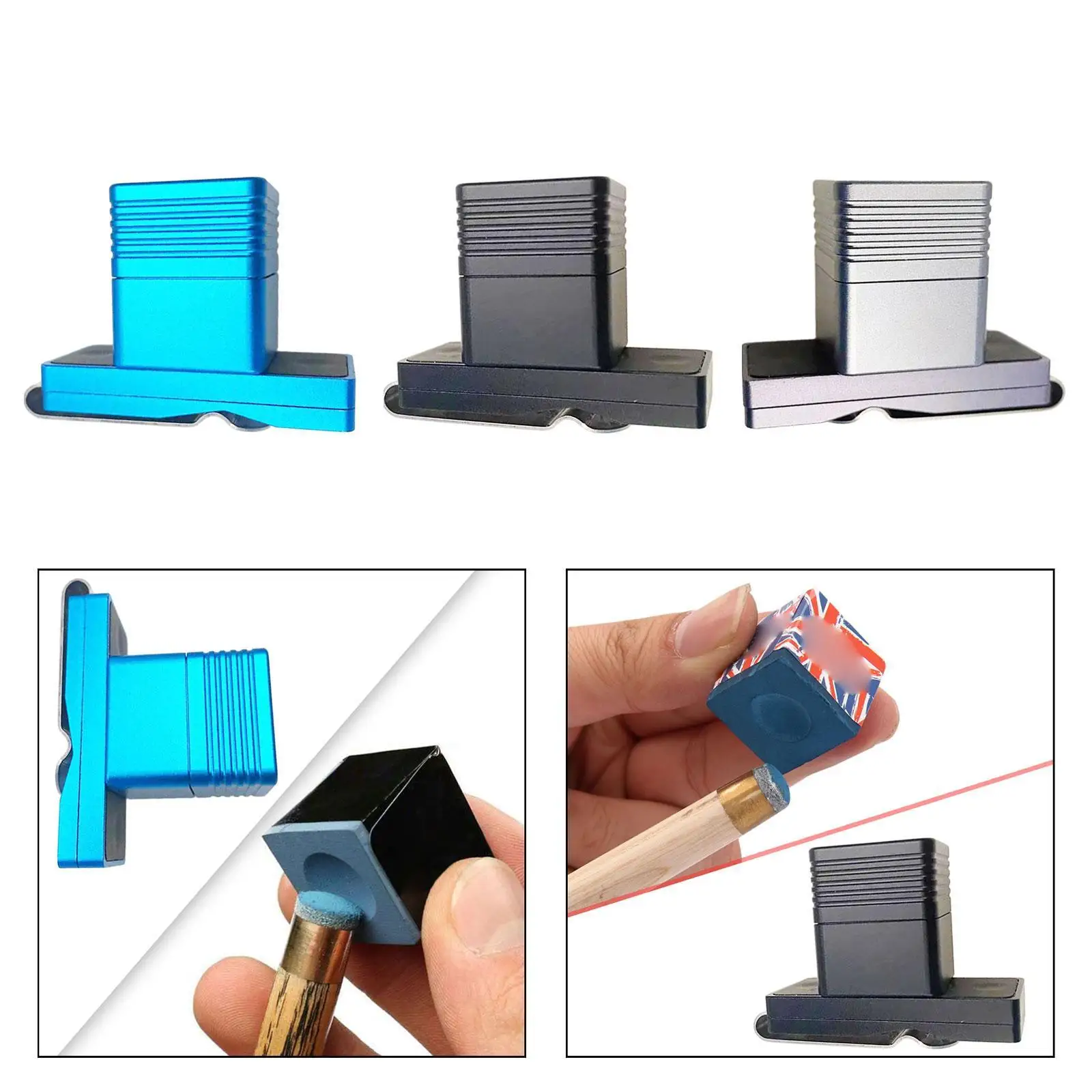 

2 in 1 Square Chalk Box Cue Chalk Holder Practical Portable, Billiards