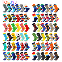 6/12 Pairs Fashion Casual Harajuku Women and Men Funny Socks Fruit Food Beer Stripe Grid Dress Cotton Socks Men