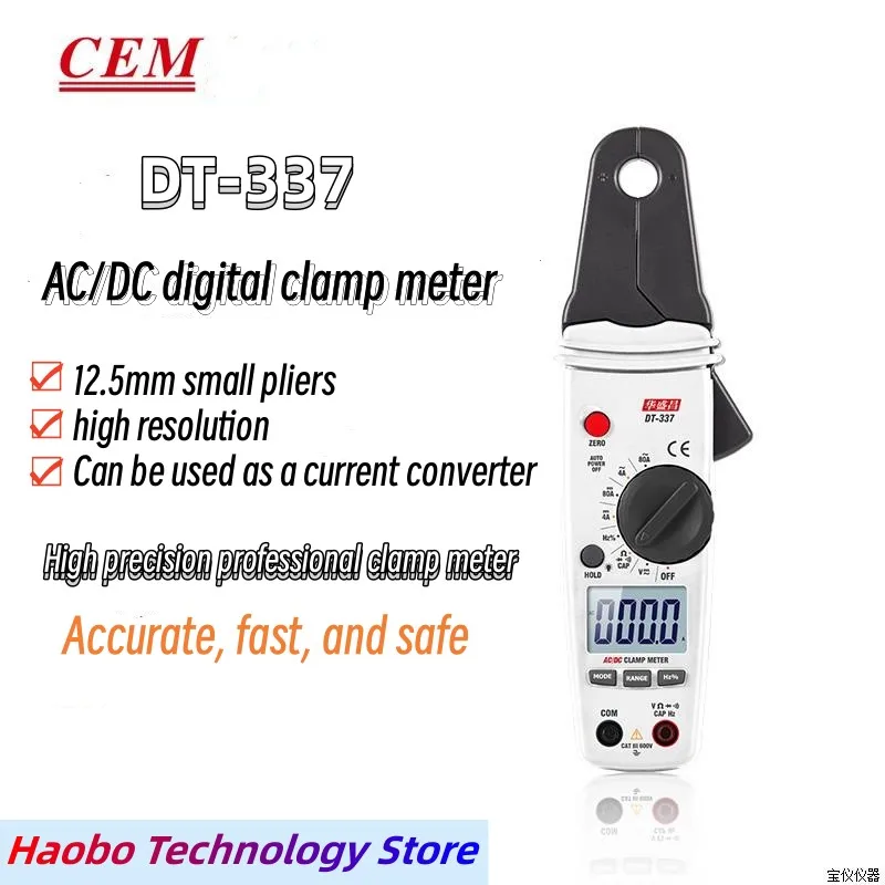 CEM DT-337 Digital Clamp Meter Small Jaw Ammeter High Precision AC / DC Clamp Meter Multimeter Leakage Current Meter Auto Repair