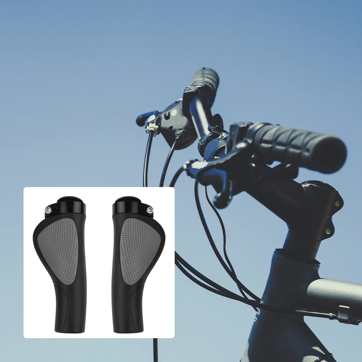 

1Pair Bike Handlebar Covers Anti-Slip Wear-Resistant Cycle Handle Grips Easy Install Bike Accessories for Palm Pain Prevention