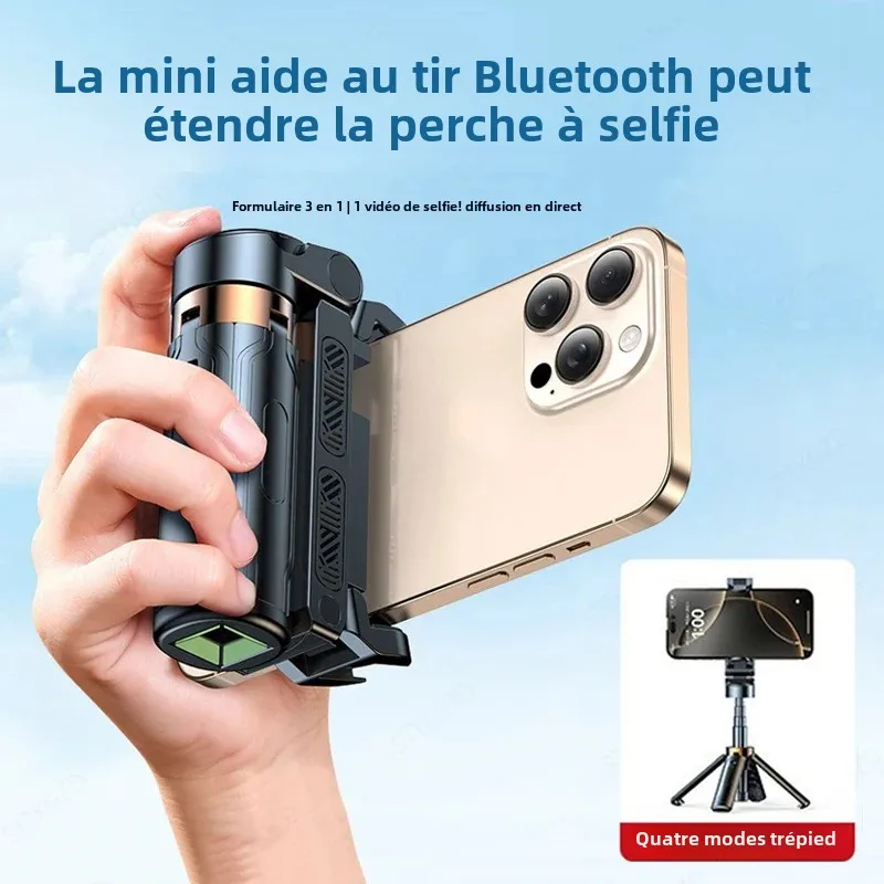 Super Mini perche à Selfie, support pour téléphone Portable, aide au tir, conception intégrée polyvalente, télécommande Bluetooth pour diffusions en direct