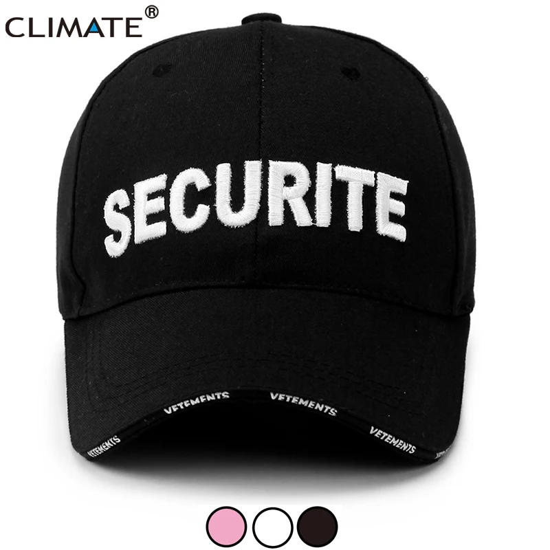 CLIMATE Securite Baseball Cap Men Black Baseball Cap Dad Caps Hat Uniform Adjustable Cool Caps Hat for Adult Men Securite