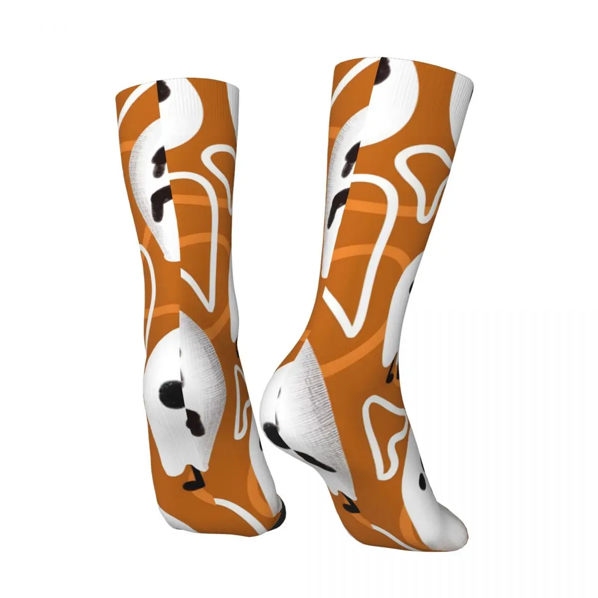 Retro Halloween Ghost Pattern Men's compression Socks Unisex Street Style Pattern Printed Novelty Crew Sock