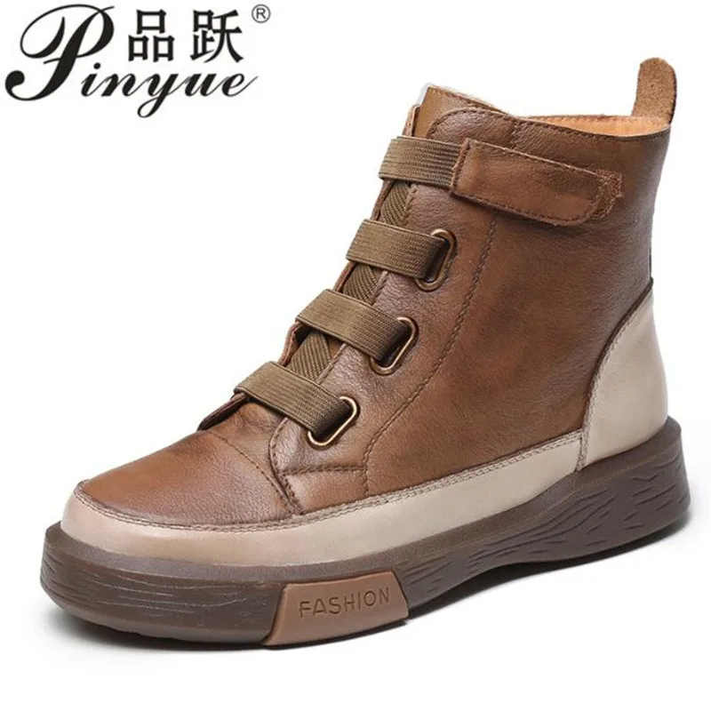 Size 35--40 New Genuine Leather Casual Women Shoes Fashion Flat Girl Student Shoes Ladies Sneakers Spring Ankle boots