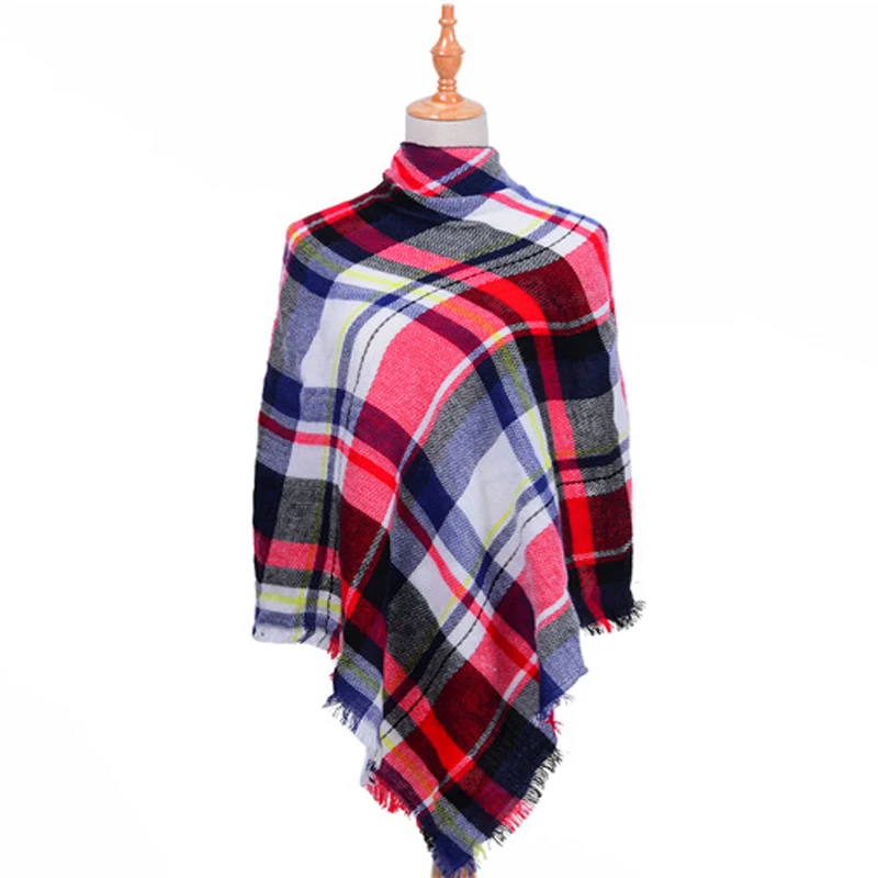 Autumn Winter New Style Cashmere Scarves 48 High Density Triangular Scarves Lovers Plaid Scarf Warm Men\'s Women\'s Air Shawls 1PC