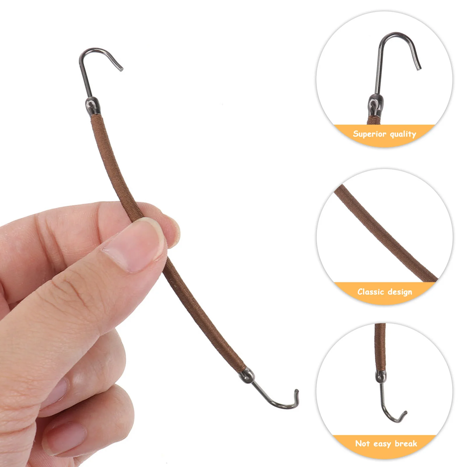 

20 шт. крючки для хвоста, аксессуары для волос, эластичные ленты, коричневые аксессуары для искусственной укладки, банджи-ленты для густых волос