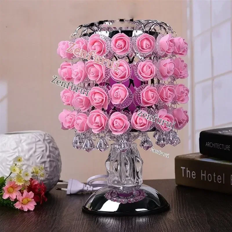 Fragrance Lamp Tree Light Rose Flower Table Home Decoration Lights with LEDs for Party Wedding with EU Plug WF1024