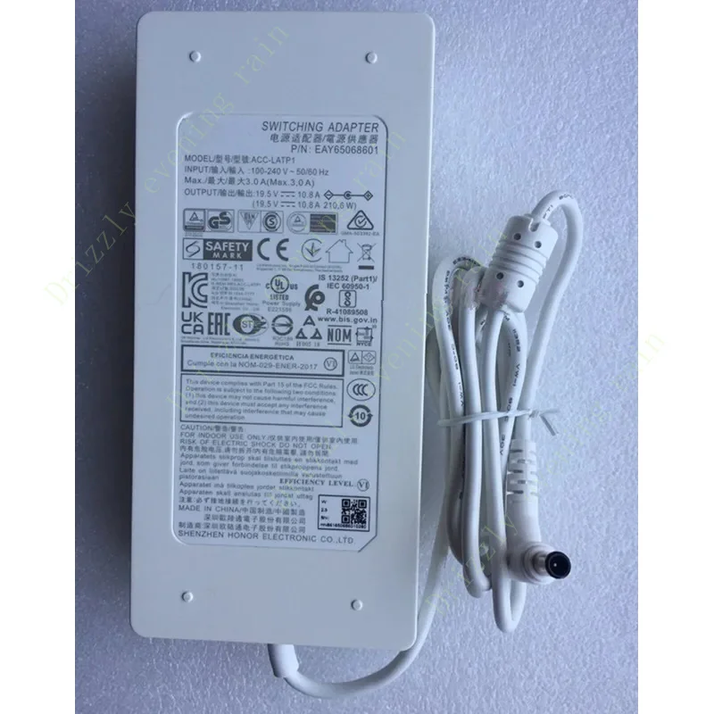 Genuine AC adapter 210W 19.5v 10.8a acc-latp1 eay65068604 for LG LED/LCD/TV monitor 32ul950-w 32bl75u-w 32bl75u-w power supply