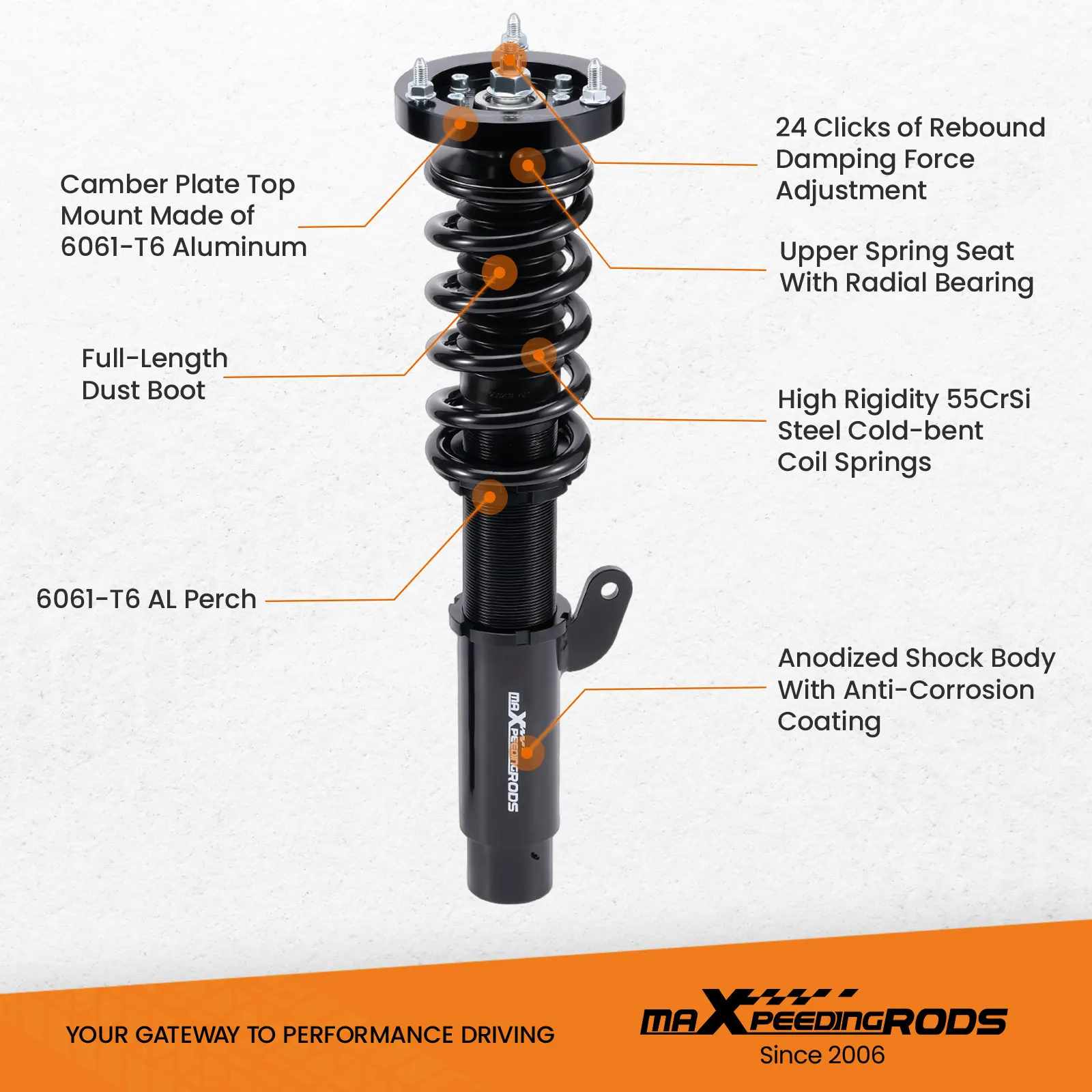 Complete Suspension Coilover for BMW E46 Saloon Convertible Coupe 318d 320d 330d Shock Absorbers Springs Suspension