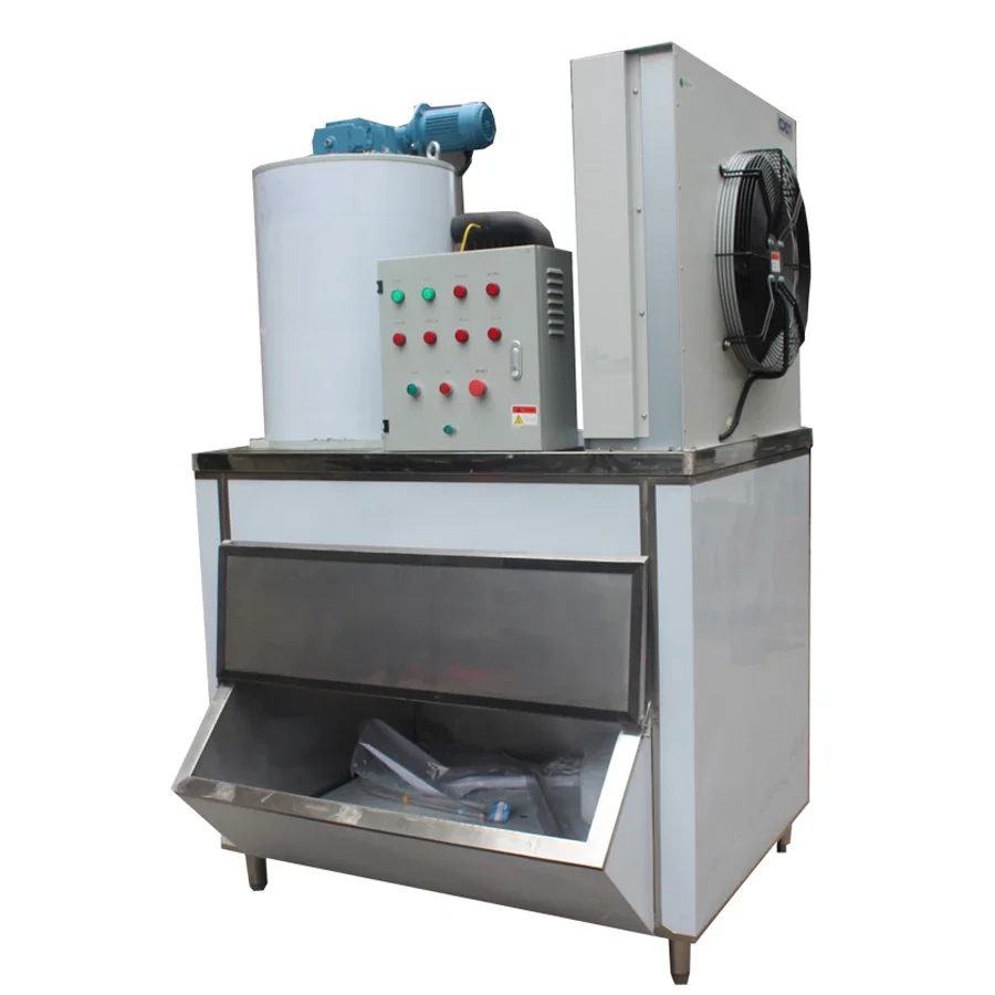 

1T factory sale commercial fr ee zing flake plate ice making machine