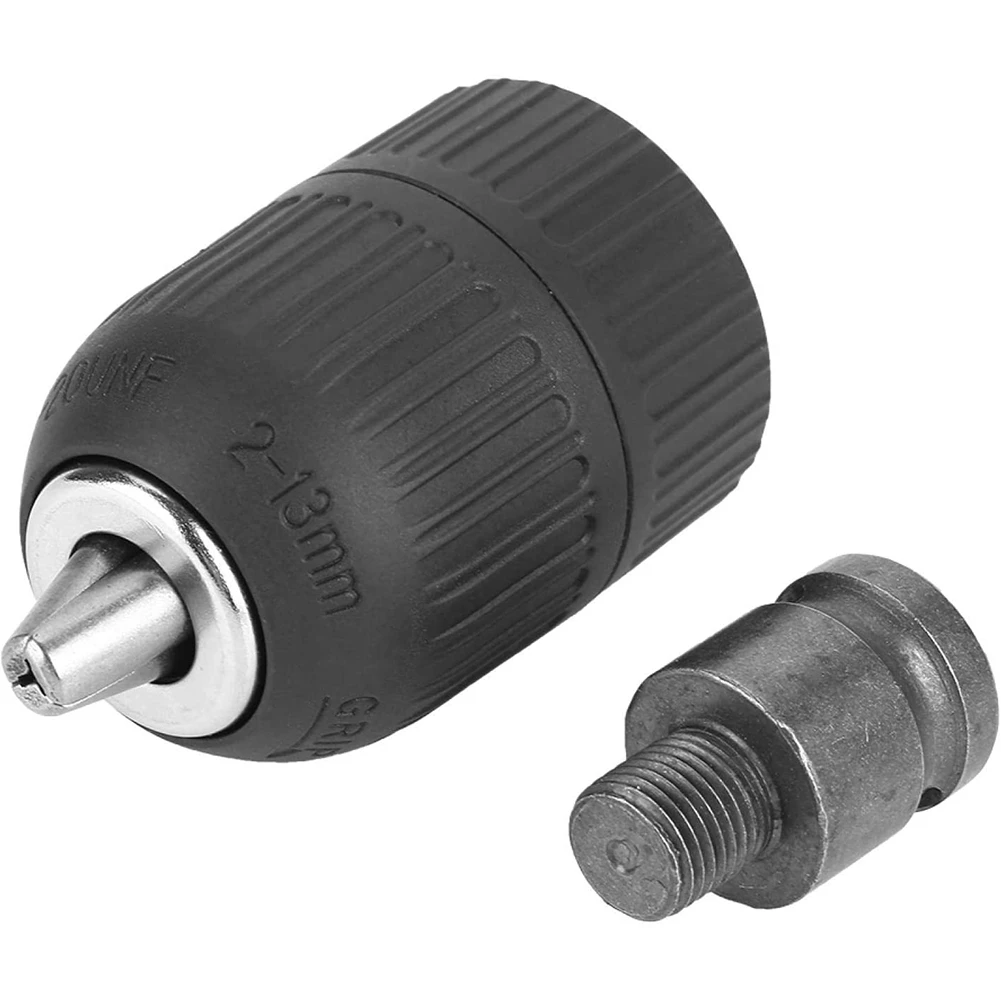 Drill Chuck - 2-13mm Keyless Drill Chuck 1/2inch-20UNF with 1/2inch Chuck Adaptor for Impact Wrench Conversion