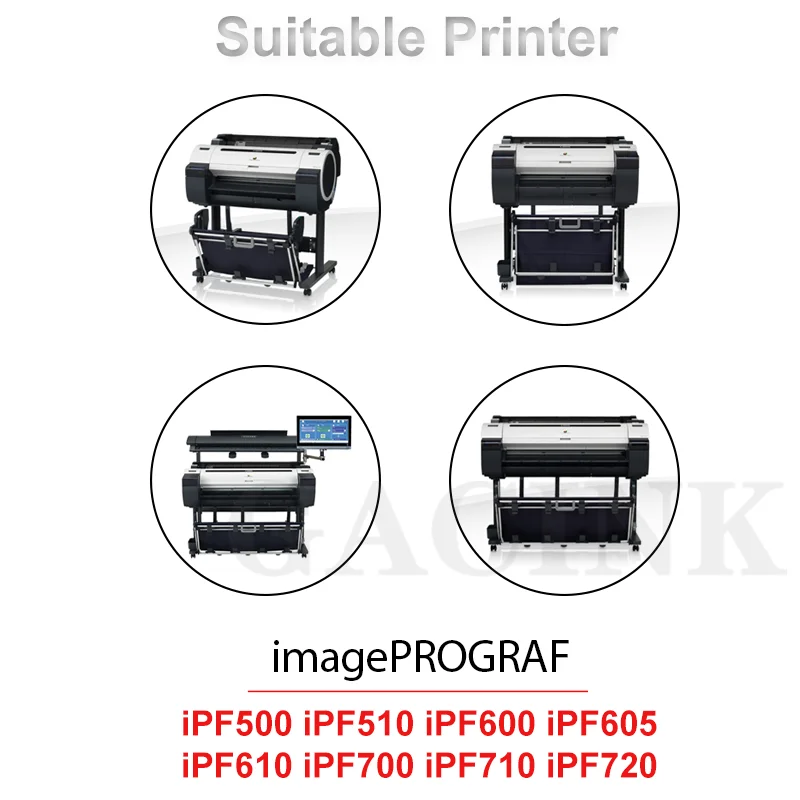 Chip ARC PFI-102 PFI102, Chips de cartucho para Canon imagePROGRAF, iPF500, iPF600, iPF700, iPF510, iPF605, iPF610, iPF710, iPF720, 5 colores