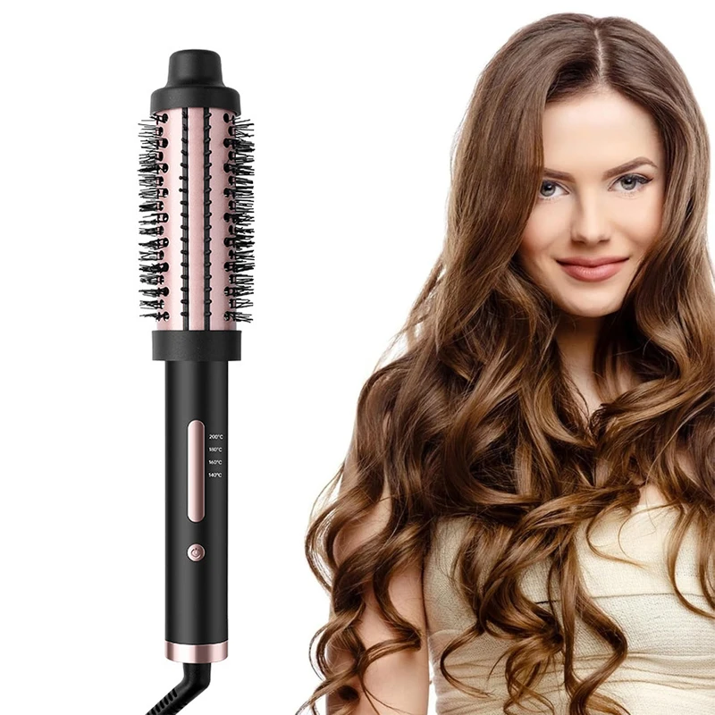 

Thermal Infrared Hair Heated Round 3-in-1 Hair Multi-Styler Hair Curl Heating Comb Straightener Hot Curling Brush