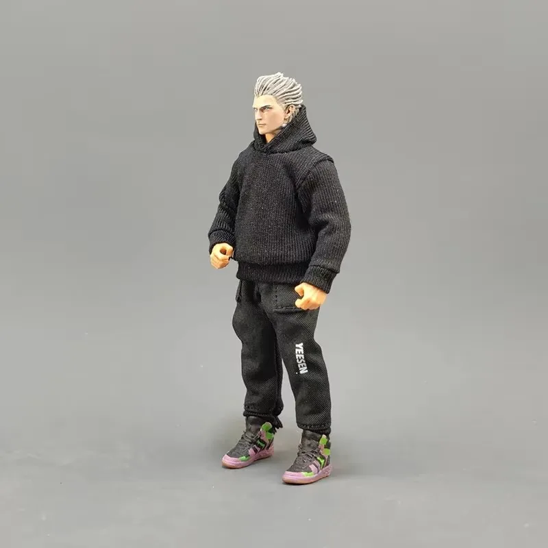 1/18 Scale Male Soldier Fahsion Hoodie Coat Sportswear Black/red Clothes for 3.75inch Action Figure Doll Accessory BFS Toy