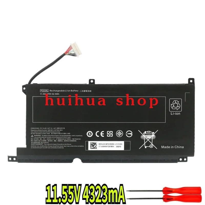

Аккумулятор для ноутбука HP Pavilion Gaming 15-dk 15-ec 16-a0000 omen 5x fpc52 series TPN-C141 TPN-Q229 TPN-Q241 11,55 В 4323 мАч