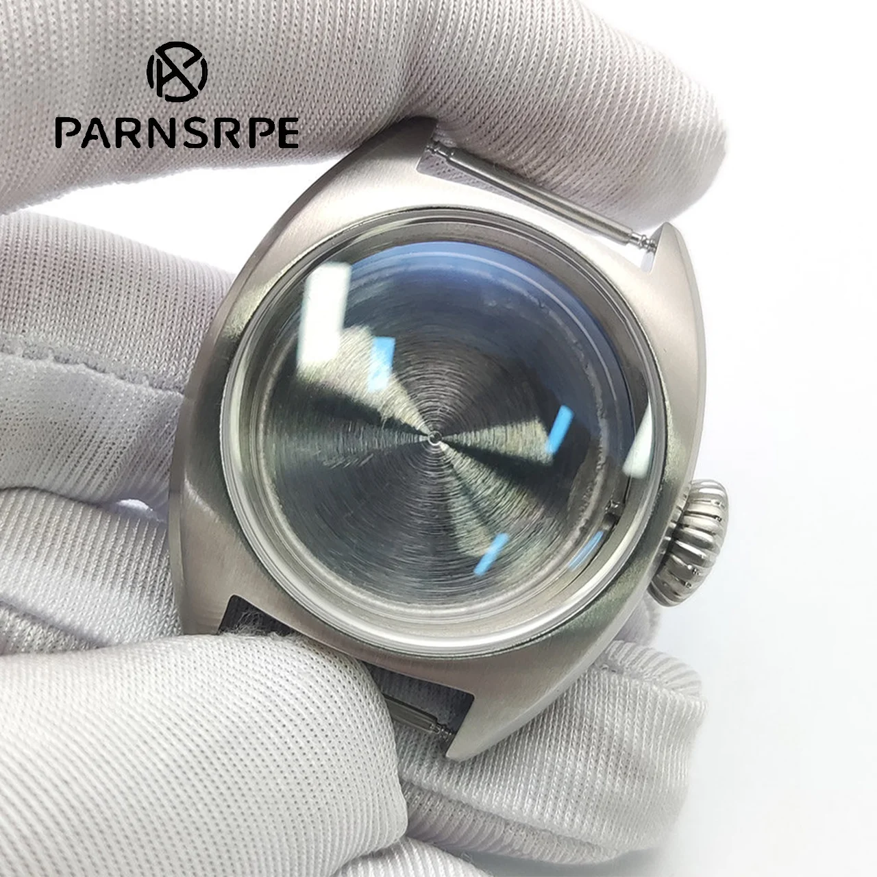 

PARNSRPE 36mm Silver Stainless Steel Watch Case Sapphire Glass Compatible With NH35 NH36 4R NH38 NH70 Movements