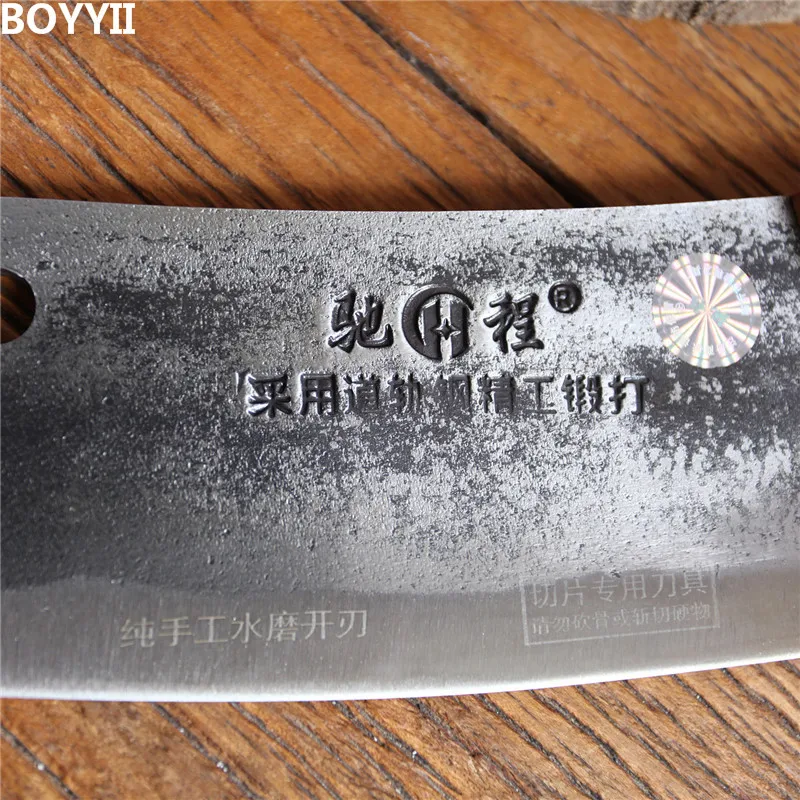 Handgefertigtes geschmiedetes Küchenmesser, chinesisches Kochmesser, Hartkohlenstoff, serbischer Koch, traditionelles Metzgerbeil, Schneidemesser, Kochwerkzeug – Detail 5