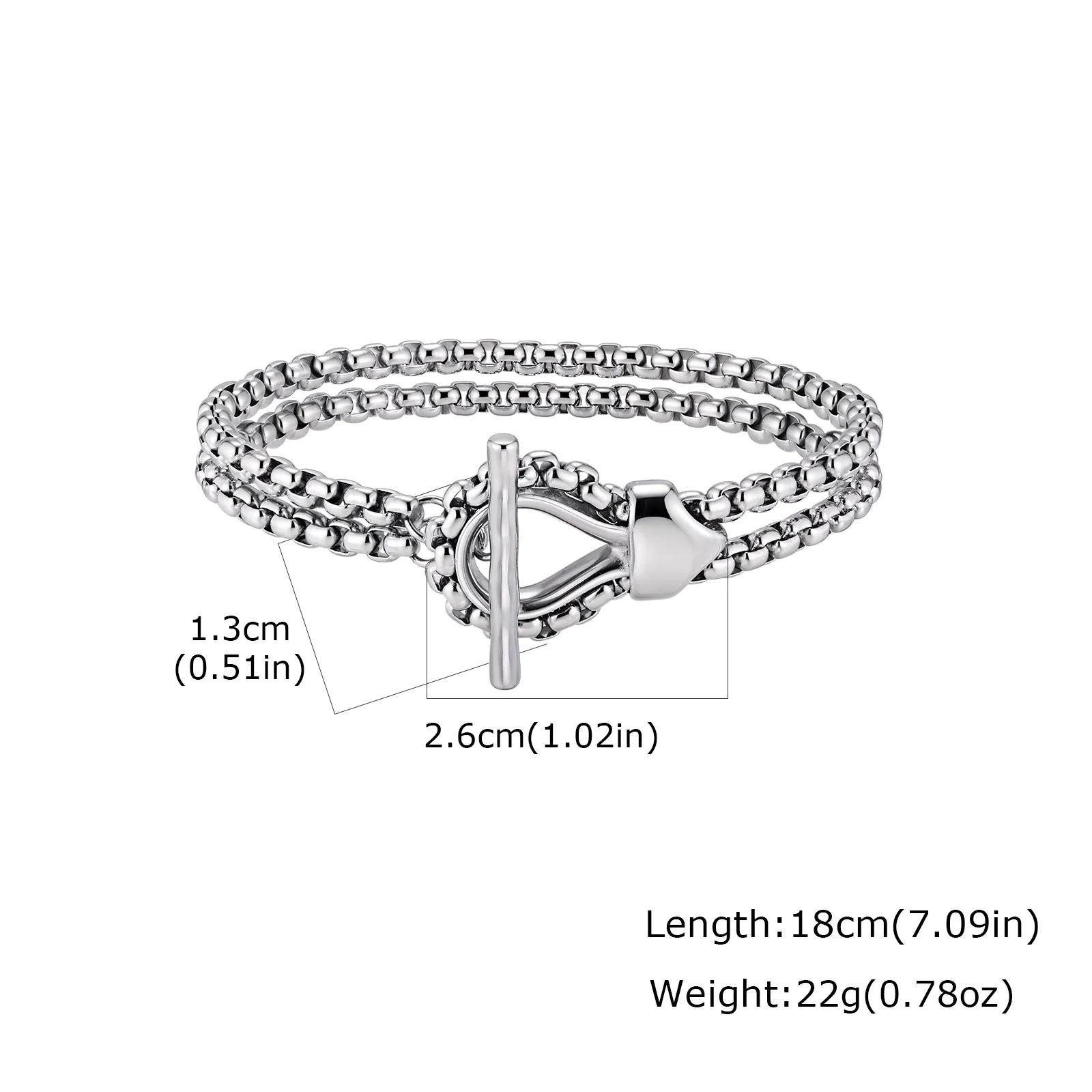 Punk Cuban Chain Bracelet For Women Men, Stainless Steel Silver Color Snake Head OT Buckle Link, Hip Hop Jewelry Gift - view 6