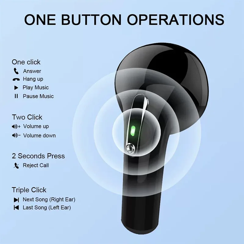 Bluetooth5.2 Headphones TWS J97 Wireless Earphones LED Digital Display Touch Control Headset For Android iOS Game Sport Earbuds