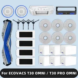 Compatible For ECOVACS DEEBOOT T30 OMNI / T30 PRO OMNI Spare Parts Main Side Brush Hepa Filter Mop Cloth Dust Bag Consumables