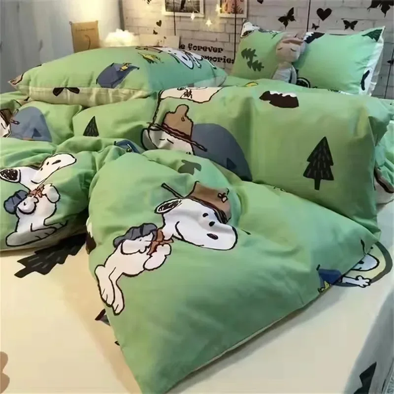 

Snoopy Spring and autumn bedding set duvet cover sheet student dorm bed sheet boy bedsheet