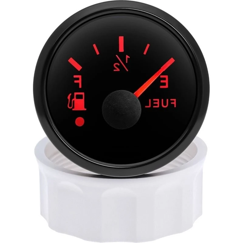 A80X 52Mm Fuel Level Gauge Indicator Meter E-F Pointer Digit Gar Fuel Meter 0- 190Ohm Red Backlight +100MM Fuel Level Sensors