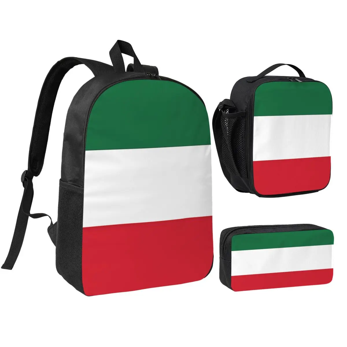 

Flag Of Iran Iranian Backpack Boys Girls BookBag School Bag Shoulder Bags 3ps Insulated Lunch Bag Pencil Case
