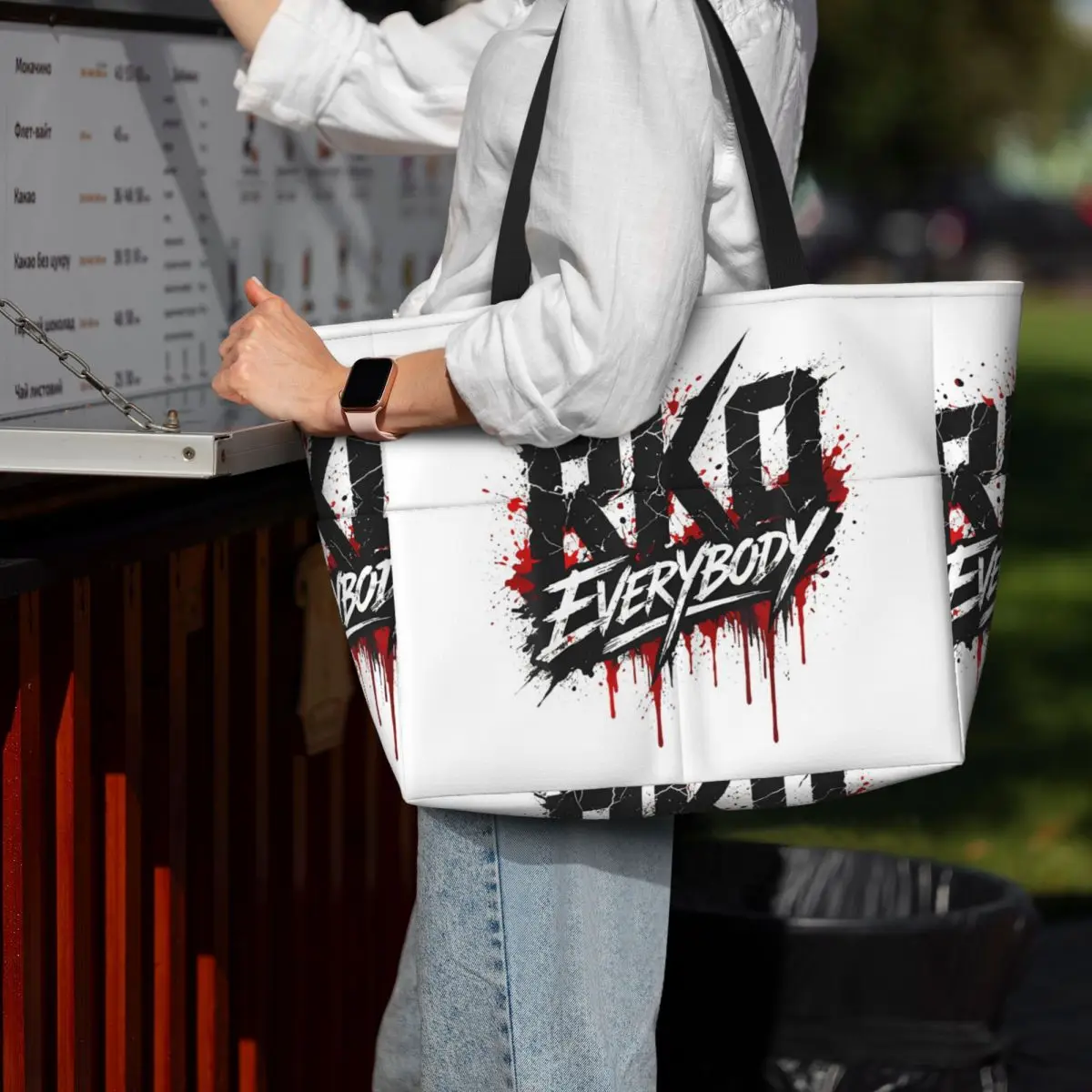 RKO Everybody Distressed Randy Orton Graphic Beach Tote Bag Sport Gym Yoga Duffle Large Tote Bag Women Travel Bag Fitness bag