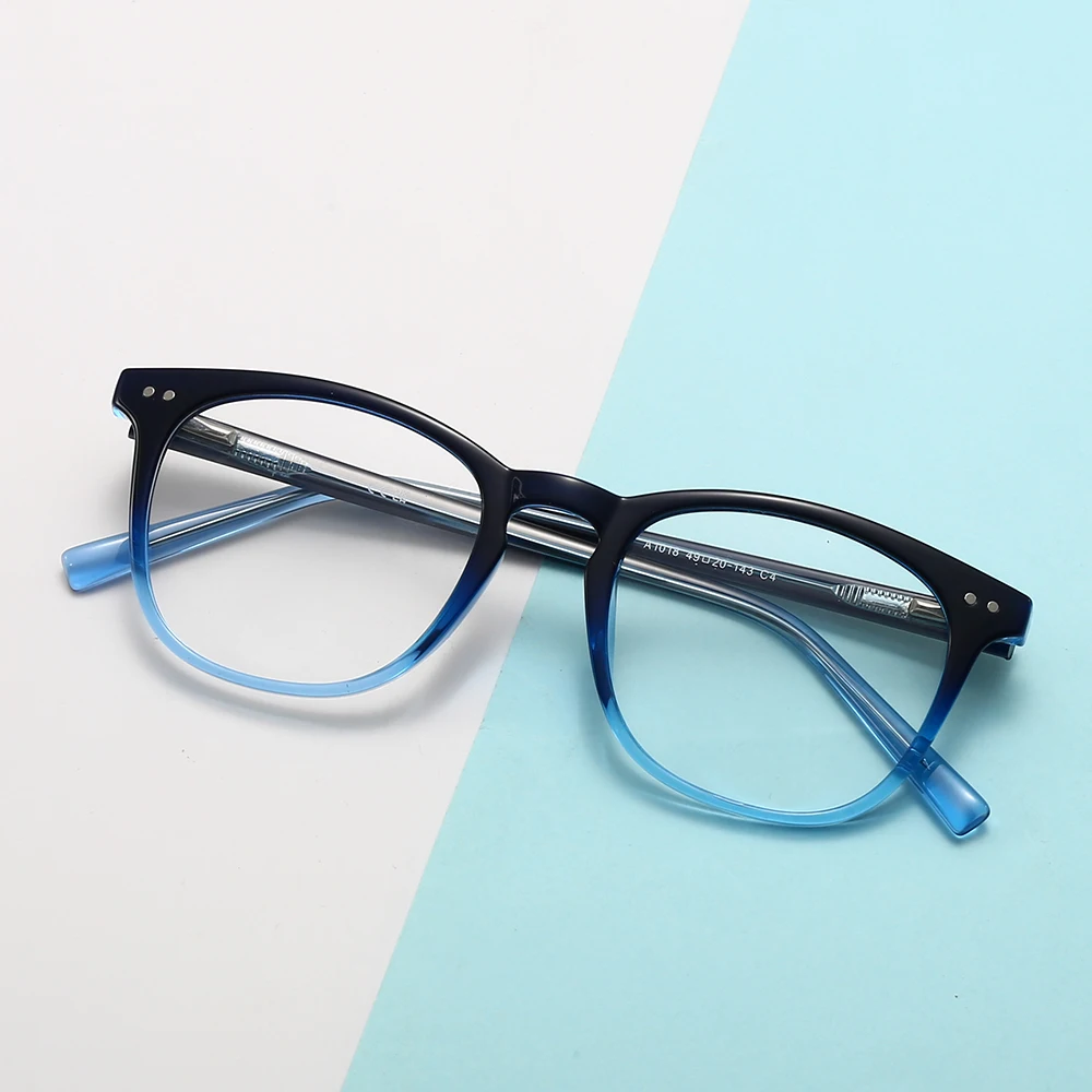 نظارات FYTOO للجنسين كلاسيكية متعددة الاستخدامات باللون الأسود والأزرق مربعة الشكل بتصميم أنيق وجديد، ملابس يومية أدبية أنيقة، خفيفة الوزن TR #1