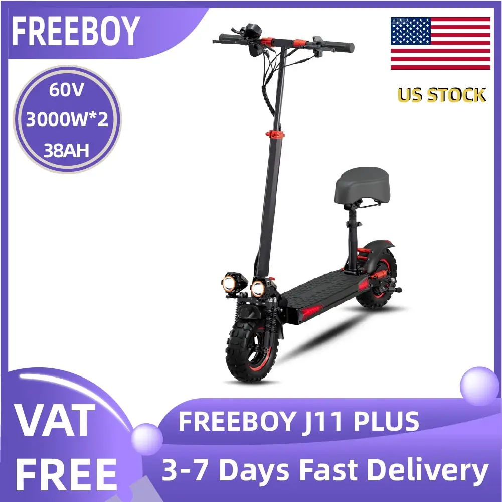 

FREEBOY J11 PLUS 1200W Motor Adult Electric Scooter 48V 21AH Folding E-Scooter 11 Fat Tire E-Mountain Scooter