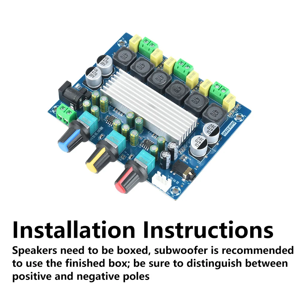 50W * 2 + 100W Scheda amplificatore audio stereo a doppio canale TPA3116D Classe D Amplificatori audio digitali a 2.1 canali Modulo AMP DC 8-24V