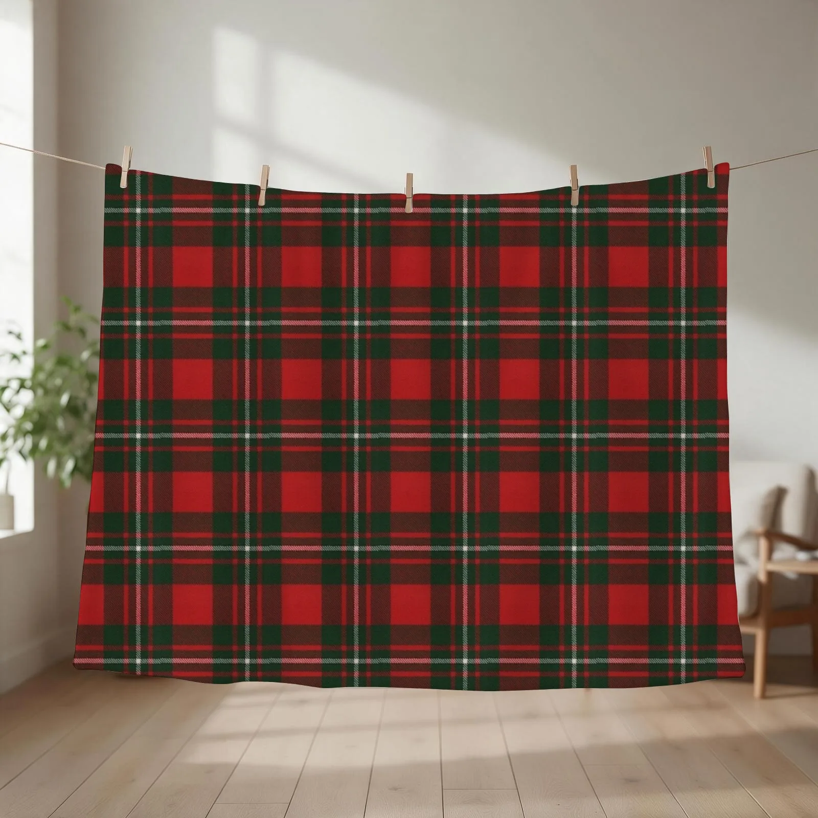 MacGregor Modern Scottish Tartan Throw Blanket couch cozy soft plush fuzzy picnic outdoor blanket
