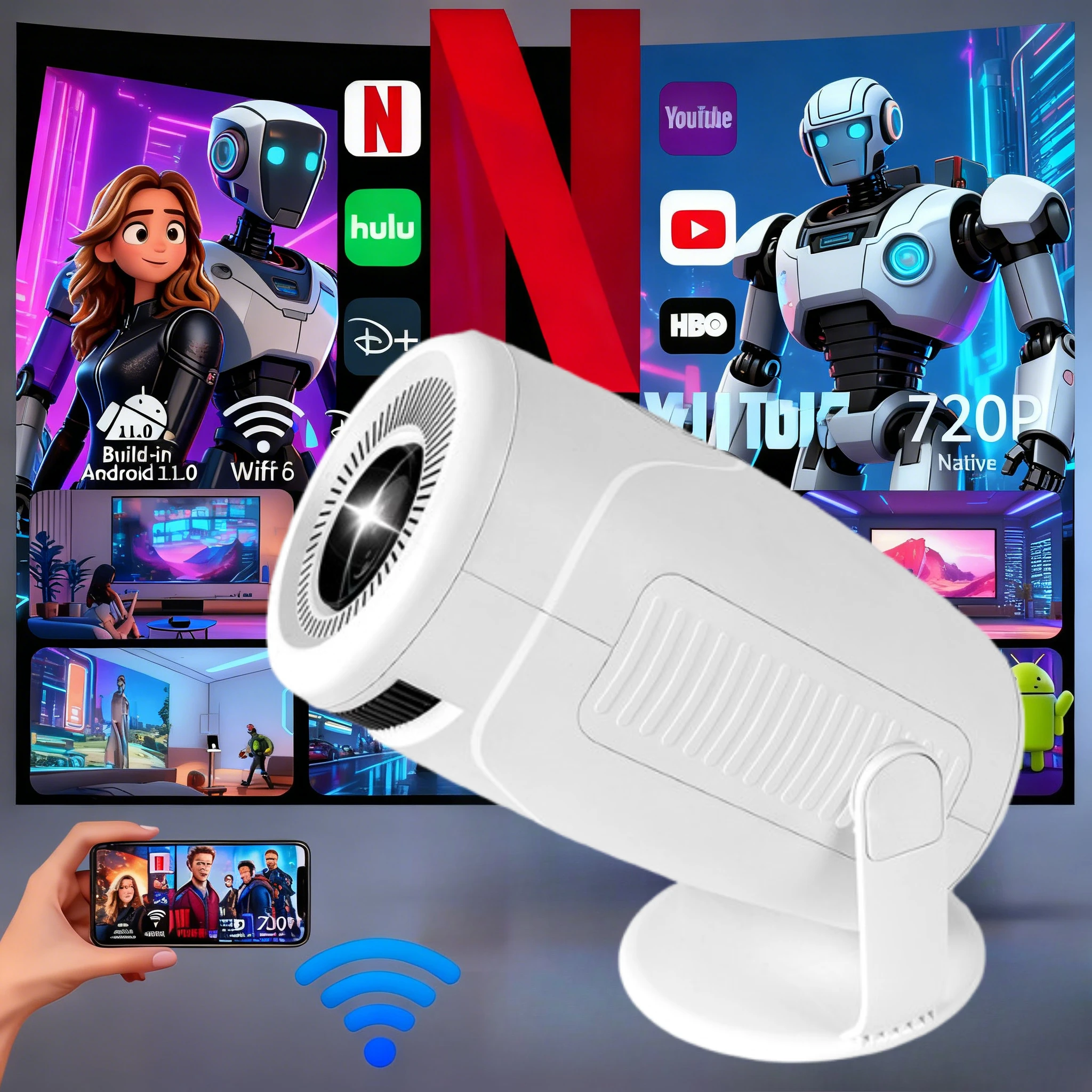 newly-hy900-smart-projector-4k-decoding-bt5-0-dual-wi-fi-6-290ansi-brightness-ideal-for-home-theater-outdoor-movie-watching