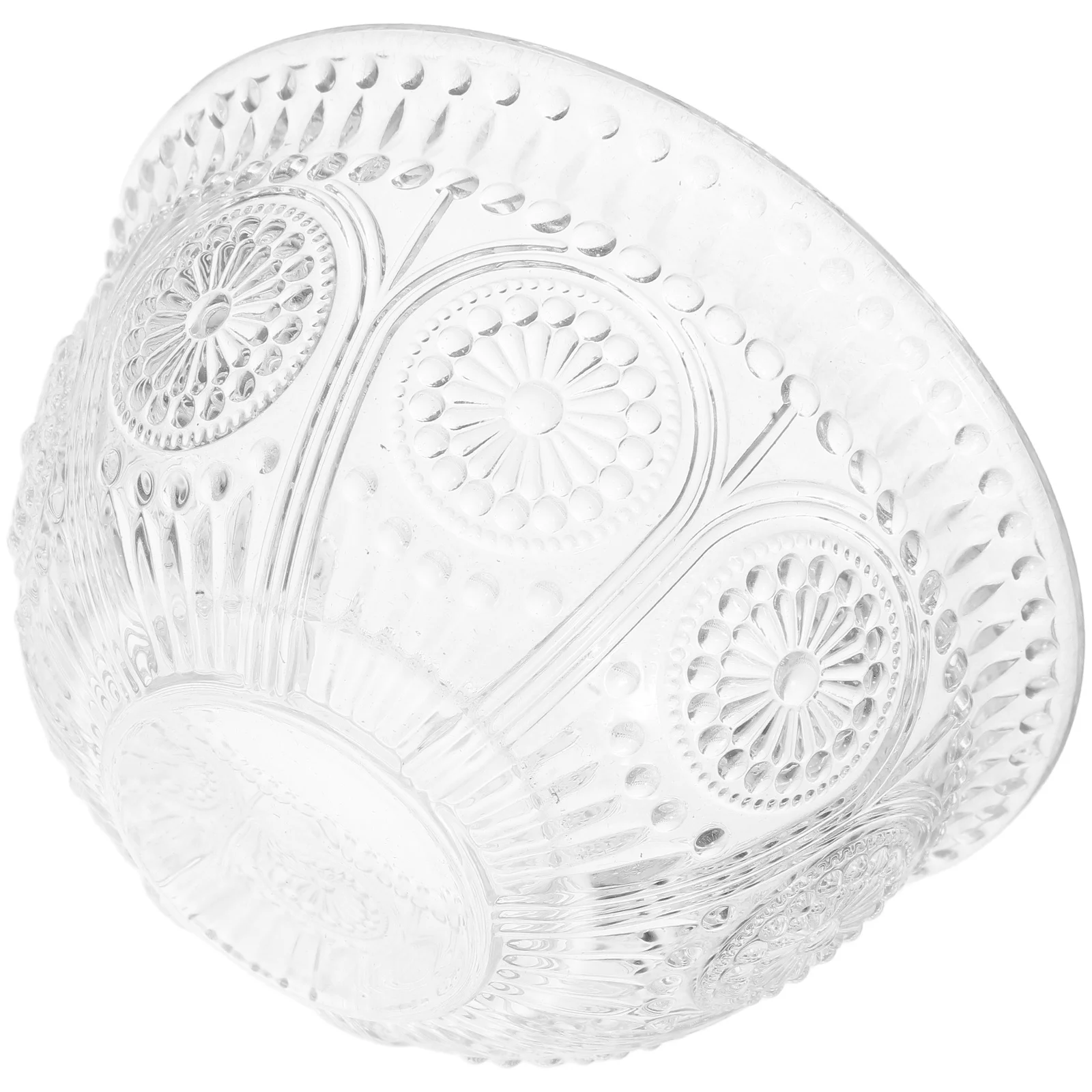 

1Pcs Floating Carving Glass Bowl Exquisite Transparent Serving Bowl for Party Wedding Hotel Multi-Use Dessert Salad Storage