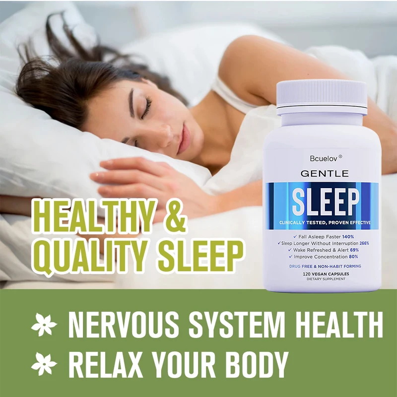 Magnesium Supplement, Sleep Aid Capsules with Melatonin, Gluten-free, Vegetarian, Non-GMO, Helps The Body Fall Asleep Easily