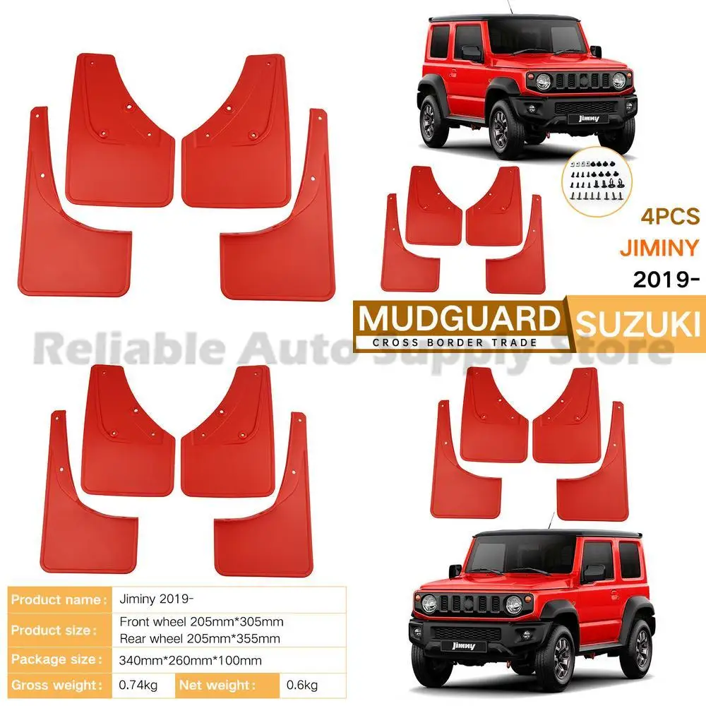 

For Suzuki Jimny 2019-2023 Red Fender Flares Peva Car Accessories No Logo Premium Quality Durable Design Perfect Fit Stylish Loo